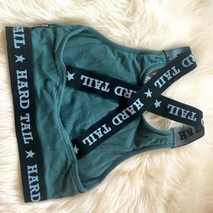 Hard tail logo sports bra size small